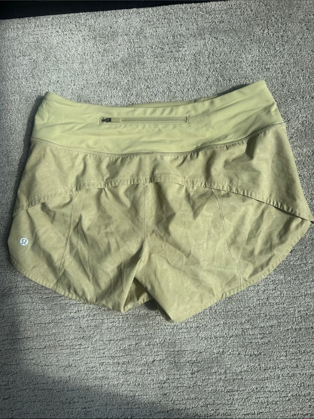lululemon athletica Light Olive Women's Athletic Shorts with Liner